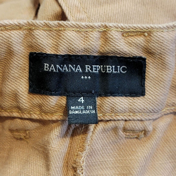 Banana Republic Relaxed Surplus Cargo Utility Pant Crop Tan Khaki Casual 4 - Picture 13 of 16